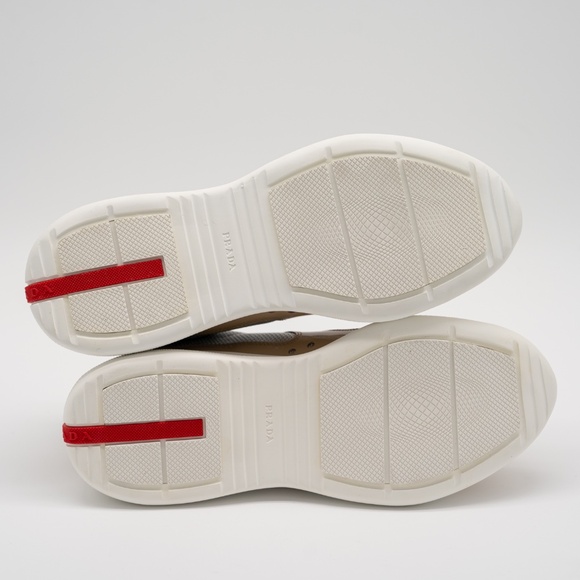 size 8uk 9 US Prada America's Cup sneakers Patent leather technical fabric Beige - Picture 6 of 15